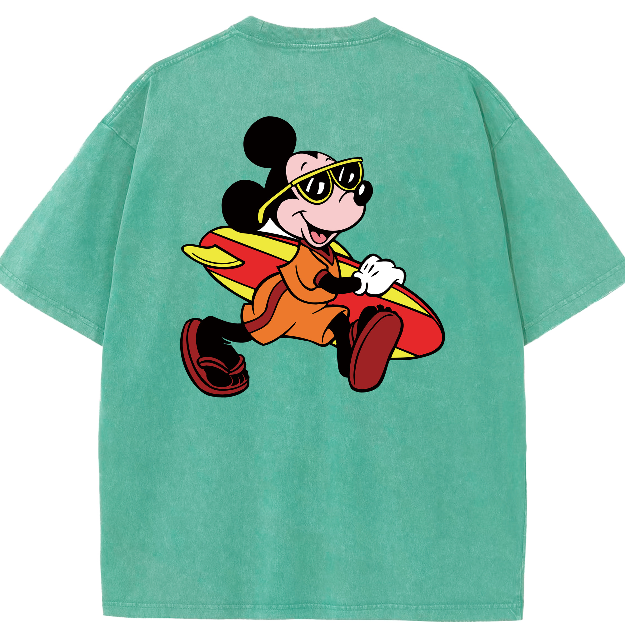 （画像用） ミッキーマウス Mickey Mouse 綿100% ヴィンテージ風 半袖Tシャツ（背面プリント）
